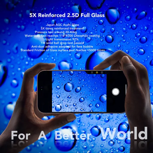 iPhone 17 Pro Fekete ANANK - 2.5D Teljes Üveg Képernyővédő üvegfólia - 2