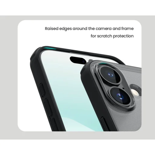 Nillkin Super Frosted PRO hátlap tok Apple iPhone 17-hez, átlátszó fekete tok - 5