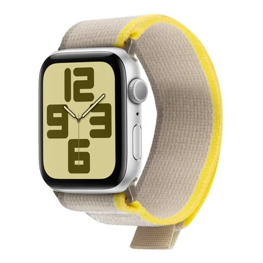 OBAL:ME Textil szíj Apple Watch 42-49mm M-L Bézs/Sárga, - 2