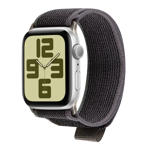 OBAL:ME Textil Szíj Apple Watch 42-49mm M-L Szürke/Zöld - 2