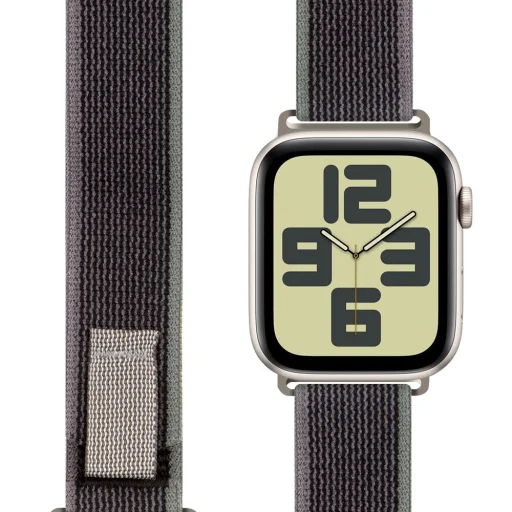 OBAL:ME Textil Szíj Apple Watch 42-49mm M-L Szürke/Zöld - 1