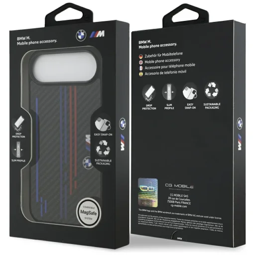iPhone 17 Air BMW M Kevlar Lines & Logo MagSafe fekete tok - 6