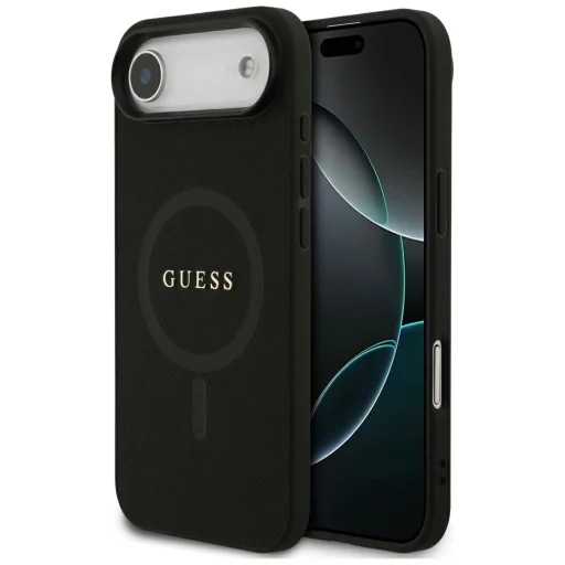 iPhone 17 Air Guess Saffiano Classic Logo MagSafe fekete tok - 1