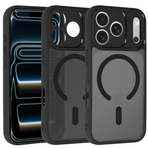 Teljes Matt Mag Cover iPhone 17 Pro Max fekete tok - 1