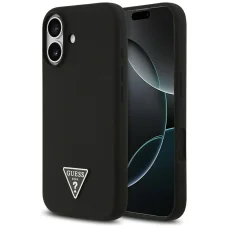 iPhone 17 Fekete Guess - Silicone Triangle Logo MagSafe (GUHMP17SSCTRLMK) tok