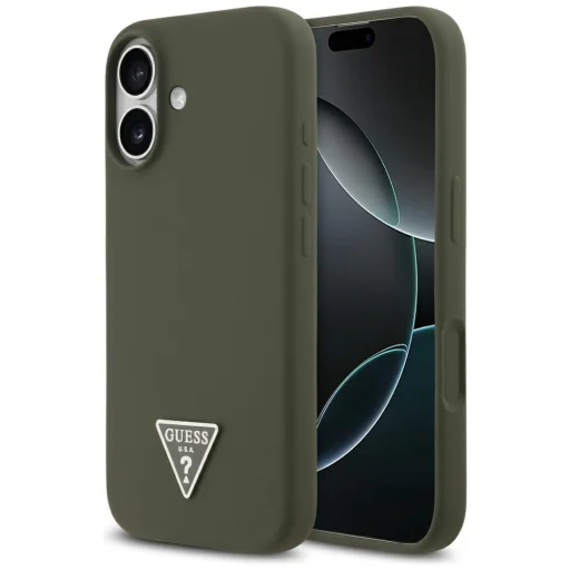 iPhone 17 Khaki Guess - Silicone Triangle Logo MagSafe (GUHMP17SSCTRLMA) tok - 1