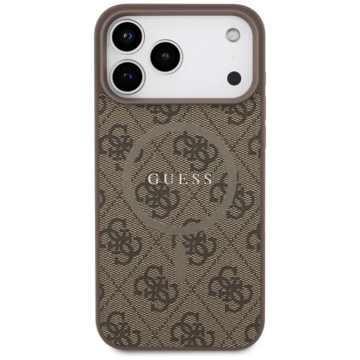 iPhone 17 Pro Max Guess - 4G Ring Classic Logo MagSafe (GUHMP17XG4GFRW) - Barna tok - 4