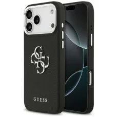 iPhone 17 Pro - Fekete Guess - Hardcase 4G Grained Big and Classic Logo (GUHCP17LPG4SMCEK) tok