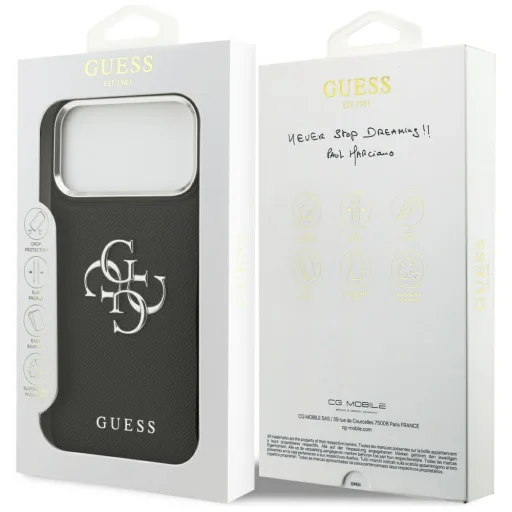iPhone 17 Pro - Fekete Guess - Hardcase 4G Grained Big and Classic Logo (GUHCP17LPG4SMCEK) tok - 7