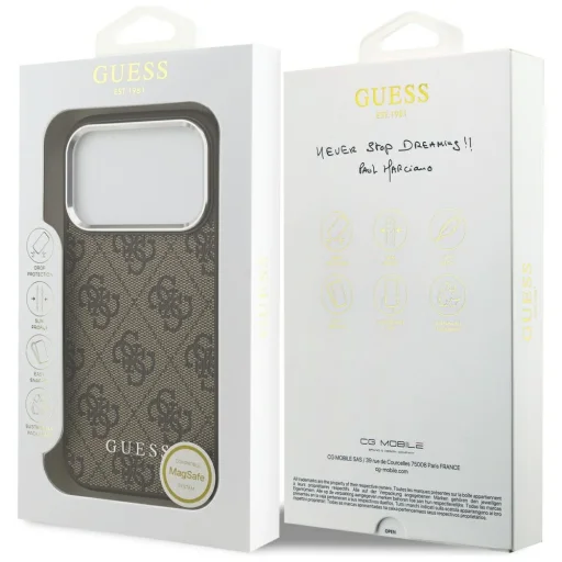 iPhone 17 Pro Guess Hardcase 4G Classic Logo MagSafe (GUHMP17LP4GSSMCW) - Barna tok - 7
