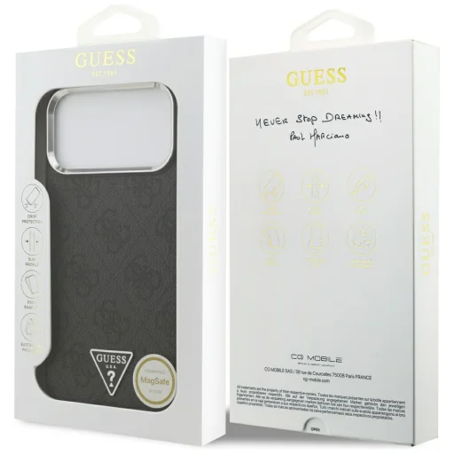 iPhone 17 Pro Max Guess - Hardcase 4G Triangle Logo MagSafe (GUHMP17XP4TSRCMK) - Fekete tok - 7