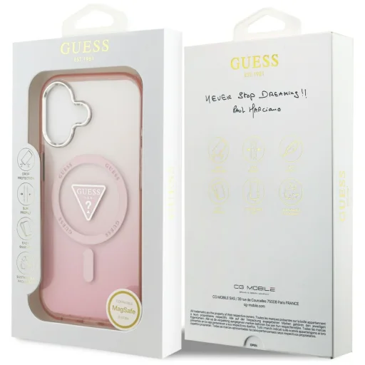 iPhone 17 Pink Guess IML Gradient Triangle Logo MagSafe (GUHMP17SHGTMLCGP) tok - 7