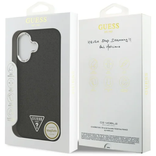 iPhone 17 - Guess Glitter Triangle Logo MagSafe (GUHMP17SPFGTSCMK) - Fekete tok - 7