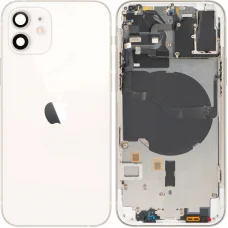 Akkumulátorfedél középső kerettel Apple iPhone 12, Fehér, Leszerelt (Grade A)