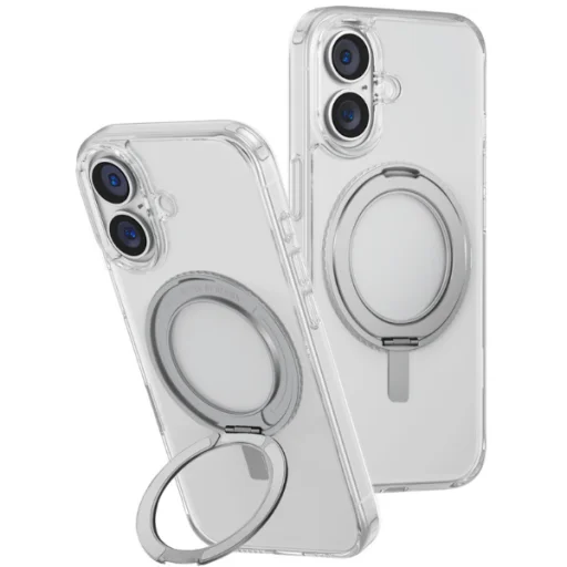 Uniq Swivix 360 Forgatható Kitámasztható Tok iPhone 16 - Átlátszó - 5