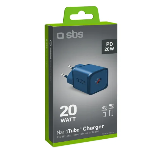 SBS TETRGAN1C20B 20W GaN hálózati töltő Power Delivery-vel - Kék - 2