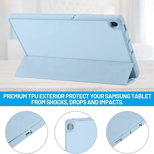 Samsung Galaxy Tab S6 Lite (2020/2022/2024) Sky Blue Techsuit - Flex Trifold (with Pencil Holder) tok - 2