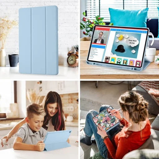 Samsung Galaxy Tab S6 Lite (2020/2022/2024) Sky Blue Techsuit - Flex Trifold (with Pencil Holder) tok - 5