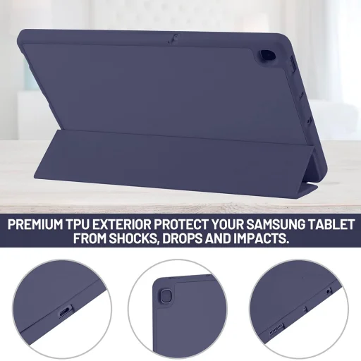 Samsung Galaxy Tab S6 Lite (2020/2022/2024) Sötétkék Techsuit Flex Trifold (Ceruzatartóval) tok - 2