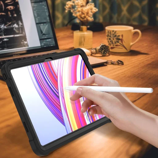 Xiaomi Redmi Pad Pro / Poco Pad Fekete Techsuit Rugged TabShell tok és képernyővédő - 6