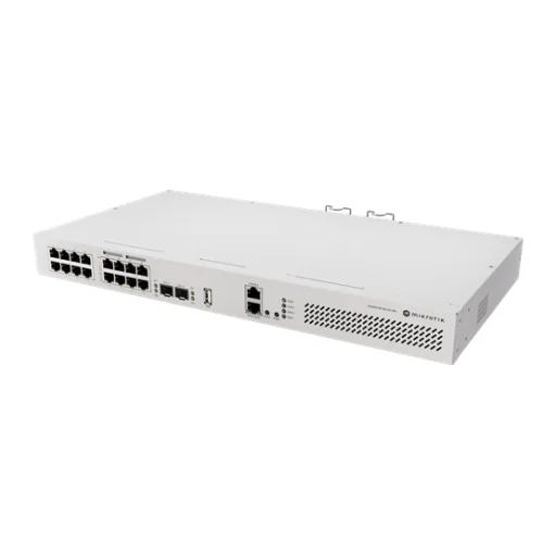 MikroTik CRS418-8P-8G-2S+RM rackbe szerelhető switch, 8xGbit PoE RJ45, 2x10Gbit SFP+ port, 8xGbit RJ45 - 1