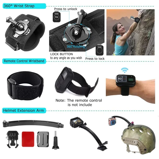 Action Cameras Fekete Techsuit - Accessory Kit CamQuest 50in1 (SA50) - hordtáskával - 2