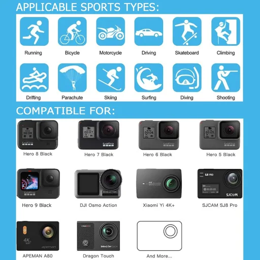Action Cameras Fekete Techsuit - Accessory Kit CamQuest 50in1 (SA50) - hordtáskával - 4