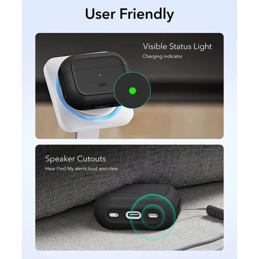 Apple AirPods Pro 3 - ESR - Orbit Hybrid HaloLock tok fekete - 5