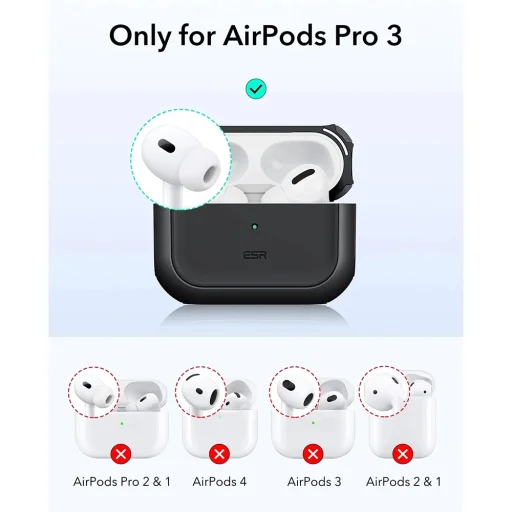 Apple AirPods Pro 3 - ESR - Orbit Hybrid HaloLock tok fekete - 9