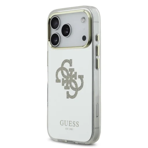 Guess PC/TPU Mirror 4G Glitter Logo MagSafe fliptok iPhone 17 Pro Max Gold tok - 2