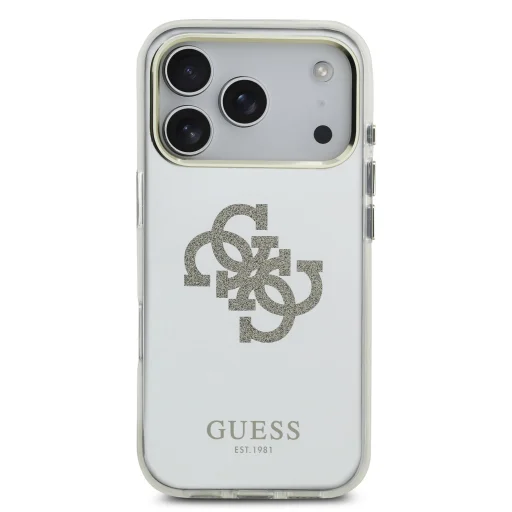 Guess PC/TPU Mirror 4G Glitter Logo MagSafe fliptok iPhone 17 Pro Max Gold tok - 3