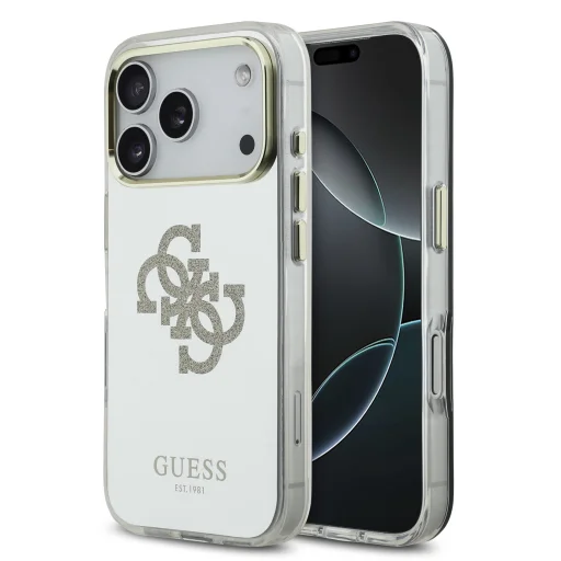 Guess PC/TPU Mirror 4G Glitter Logo MagSafe fliptok iPhone 17 Pro Max Gold tok - 1