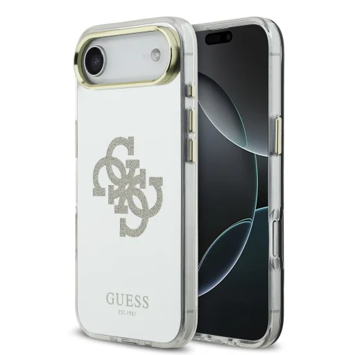 Guess PC/TPU Mirror 4G Glitter Logo MagSafe tok iPhone 17 Air, arany tok - 1