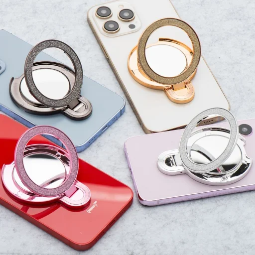 Telefon állvány KÖR TÜKÖR - öntapadós - rózsaszín - 6