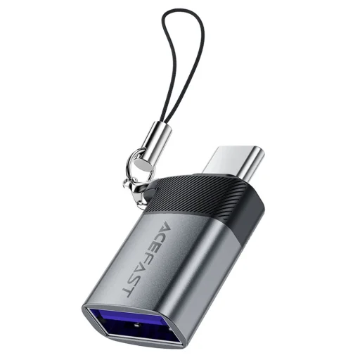 Adapter (J7) - OTG funkcióval, USB-ről Type-C-re, 10Gbps adatátvitel, gyors töltés - Fém Szürke Acefast - 4