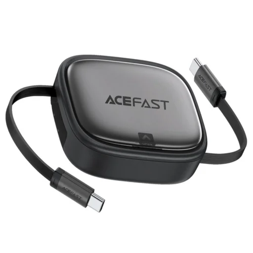 Acefast 2x USB-C, USB, Lightning, Micro-USB, TF Fekete J3 Útikészlet visszahúzható kábellel 60W, 3A, 0.95m Adatkábel - 6