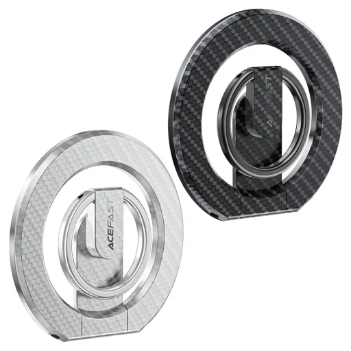 Phone Ring Holder Acefast E25 - MagSafe, Karbonrost mintás, Összecsukható, 360°-ban forgatható, Erős mágnesek - Fekete - 6