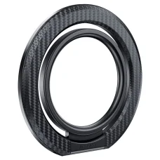 Telefon Gyűrűtartó Acefast P1 MagSafe, Szénszálas Minta, Összecsukható, 360°-ban Forgatható, Vékony Dizájn, N52 Mágnesek - Fekete