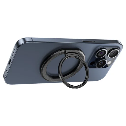 Telefon Gyűrűtartó Acefast P1 MagSafe, Szénszálas Minta, Összecsukható, 360°-ban Forgatható, Vékony Dizájn, N52 Mágnesek - Fekete - 2
