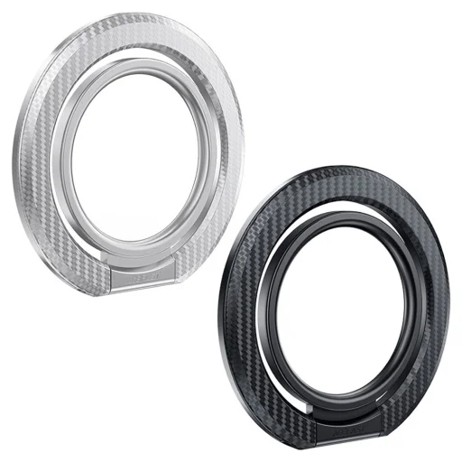 Telefon Gyűrűtartó Acefast P1 MagSafe, Szénszálas Minta, Összecsukható, 360°-ban Forgatható, Vékony Dizájn, N52 Mágnesek - Fekete - 6