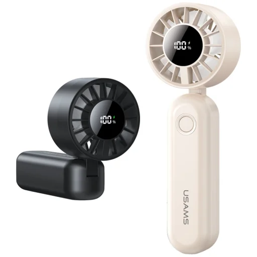 Kézi ventilátor USAMS Mini ZB352 1200mAh összecsukható fekete - 2