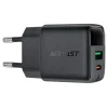 Acefast - Fali töltő (A114) - digitális kijelzővel, gyors töltés, GaN, USB, Type-C, PD25W, 5V/3A - Fekete thumbnail