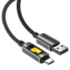 Data Cable Acefast (C21-04) - Gyors töltés, USB - Type-C, 3A, Színes gradiens fényhatás, Nejlon fonat, 1.2m - Fekete thumbnail