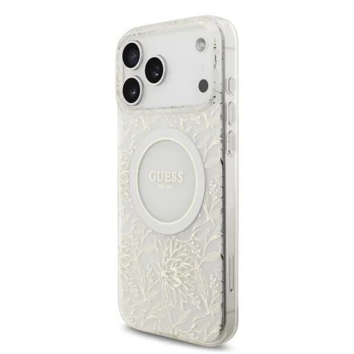  iPhone 17 Pro Max Fehér Guess IML Flowers Allover Pántos MagSafe tok - 2