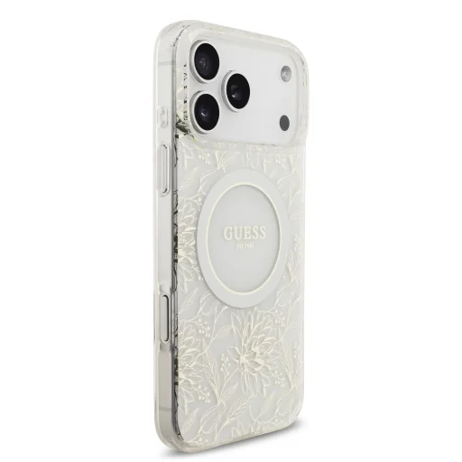  iPhone 17 Pro Max Fehér Guess IML Flowers Allover Pántos MagSafe tok - 3