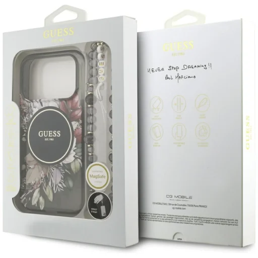  iPhone 17 Pro Fekete Guess IML Virágos Pántos MagSafe tok - 8