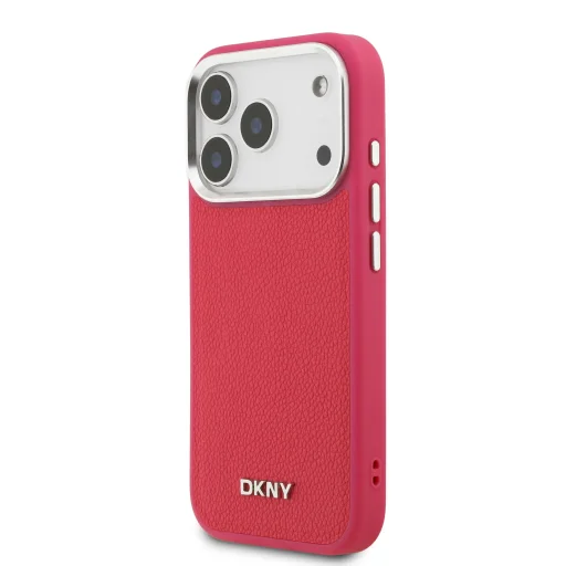 DKNY PU Bőr Fém Logós Csuklóláncos MagSafe Tok iPhone 17 Pro-hoz Rózsaszín - 2