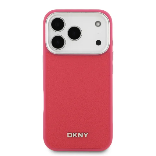 DKNY PU Bőr Fém Logós Csuklóláncos MagSafe Tok iPhone 17 Pro-hoz Rózsaszín - 3
