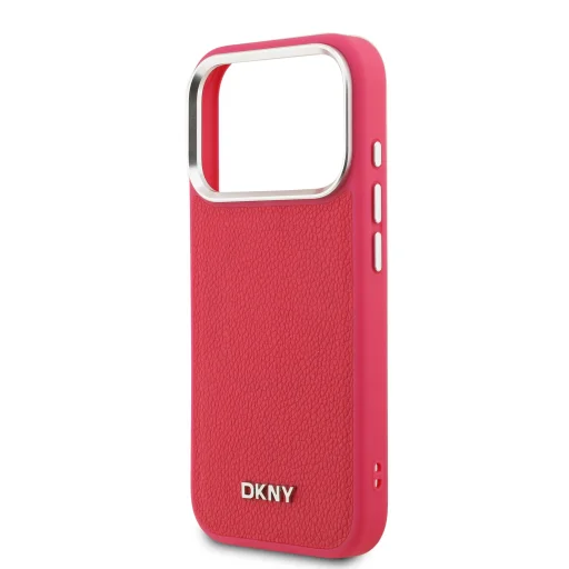 DKNY PU Bőr Fém Logós Csuklóláncos MagSafe Tok iPhone 17 Pro-hoz Rózsaszín - 5