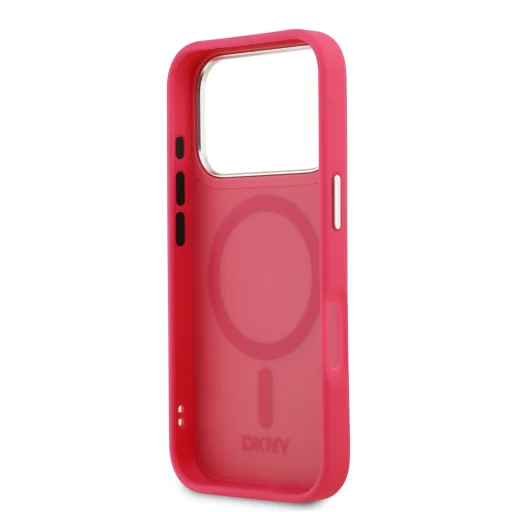 DKNY PU Bőr Fém Logós Csuklóláncos MagSafe Tok iPhone 17 Pro-hoz Rózsaszín - 6